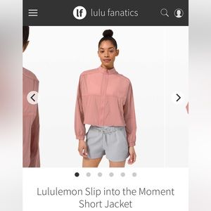 Lululemon Slip into the Moment Short Jacket in Chalky Rose (Size 6)